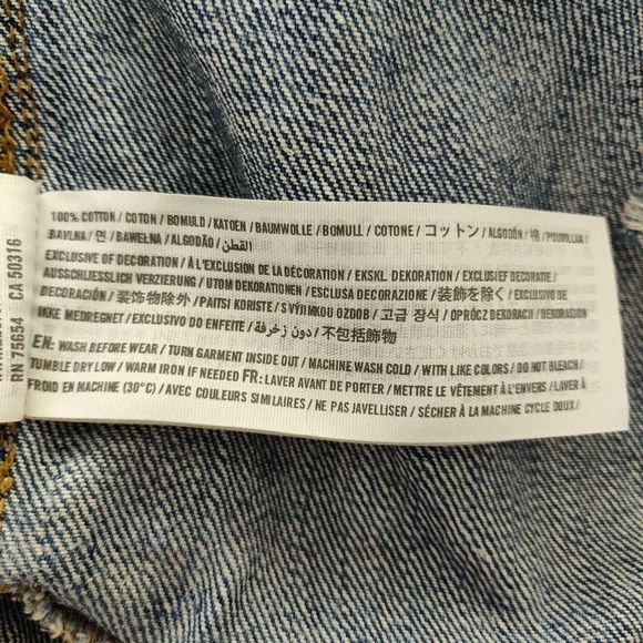 Hollister Distressed Cropped Denim Jean Jacket Button-up Cotton Small - Picture 13 of 13